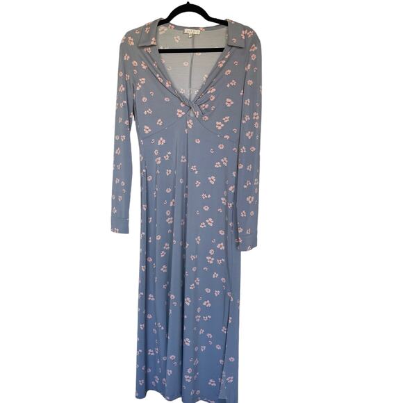 WAYF Remember Me Twist Detail Long Sleeve Cutout Midi Dress Size Small - Picture 2 of 9